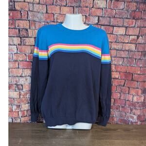 Oxknit store Retro blue stripe sweater Size XL